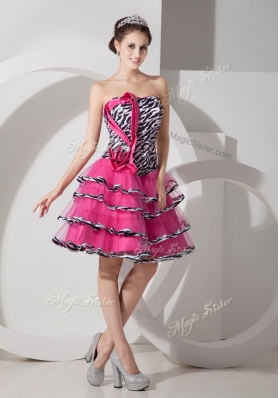 Elegant  Sweetheart Leopard and Ruffled Layers Prom Dresses