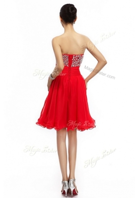 Lovely Short Sweetheart Beading Prom Dresses in Red