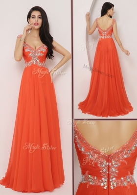 The Brand Lovely  Brush Train Prom Dresses with High Slit and Beading