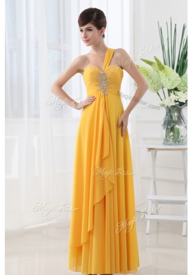 2016 Beautiful Empire One Shoulder Beading Orange Dama Dresses for Holiday