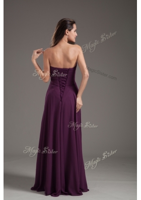 2016 Cheap Empire Sweetheart Ruching Dama Dress in Purple