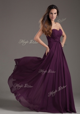 2016 Cheap Empire Sweetheart Ruching Dama Dress in Purple