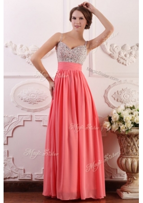 2016 Lovely  Empire Straps Watermelon Prom Dress for Celebrity