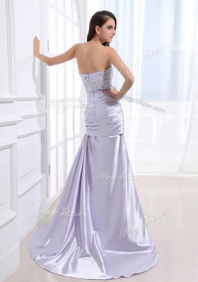 2016 Luxurious Column Sweetheart Prom Dresses with Beading and Ruching