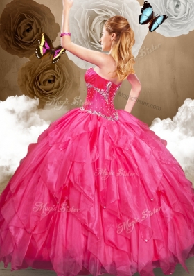 Best Sweetheart Ball Gown Sweet 16 Dresses with Beading and Ruffles