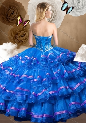 Fashionable Ball Gown Quinceanera Dresses with Beading and Ruffled Layers