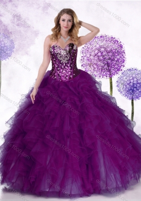 Inexpensive Ball Gown Quinceanera Dresses with Ruffles and Sequins