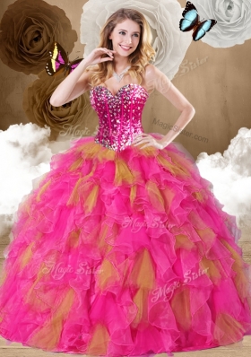 Lovely Ball Gown Sweetheart Ruffles Quinceanera Dresses in Multi Color