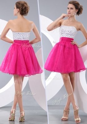 Lovely Princess Strapless Short Prom Dresses with Beading