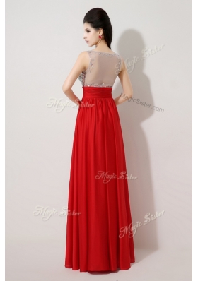 Lovely Scoop Empire Beading Red Prom Dresses