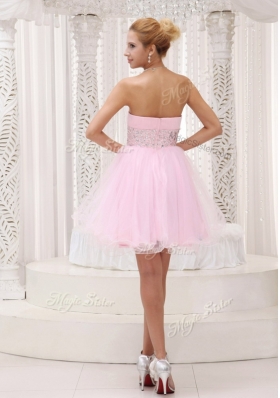 Lovely Strapless Beading Short Prom Dress for Homecoming