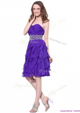 Lovely Sweetheart Knee Length Prom Dresses with Ruffles