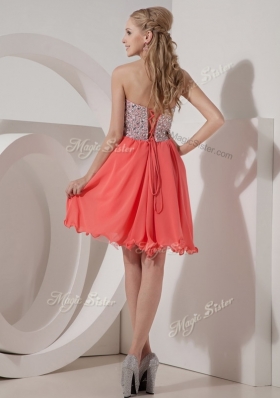 Lovely Sweetheart Mini Length Beading Prom Dress for Homecoming