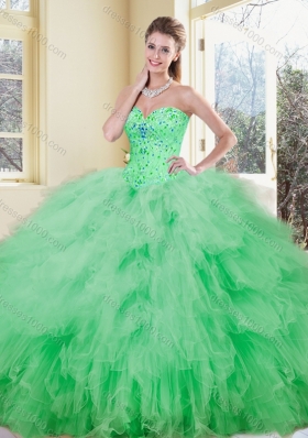 Luxurious Sweetheart Beading and Ruffles Quinceanera Dresses