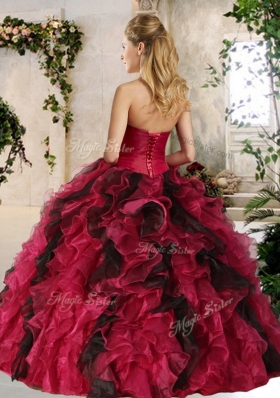 Most Popular Sweetheart Multi Color Sweet 16 Gowns with Beading and Ruffles