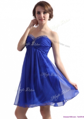 Perfect Sweetheart Beading Short Prom Dresses in Blue