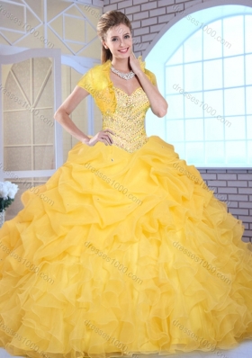 Pretty Ball Gown Sweetheart Beading and Pick Ups Quinceanera Gowns