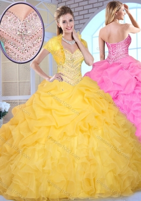 Pretty Ball Gown Sweetheart Beading and Pick Ups Quinceanera Gowns