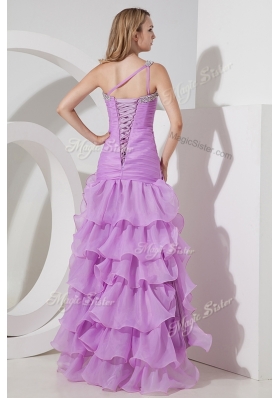 Sexy Column High Low Prom Dress with Ruffled Layers