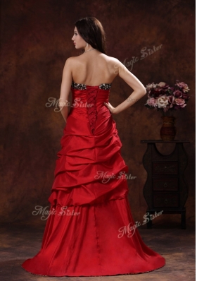 Sexy High Low Strapless Prom Dress With Hand Made Flowers