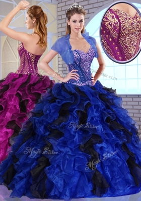 Super Hot Ball Gown Appliques and Ruffles Quinceanera Dresses for Fall