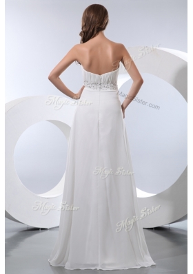 2016 Discount Empire Strapless Beading Prom Dresses in White