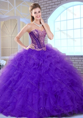 Affordable Sweetheart Ruffles and Appliques Sweet 16 Dresses