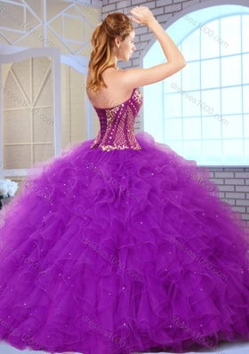 Affordable Sweetheart Ruffles and Appliques Sweet 16 Dresses