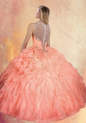 Fashionable Straps Ball Gown Sweet 16 Dresses with Ruffles and Appliques