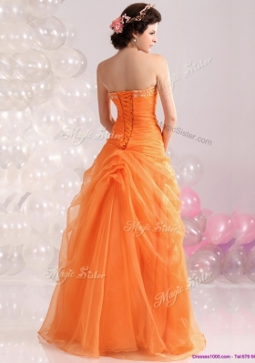 Hot Sale Strapless Beading Prom Dresses with Hand Made Flowers