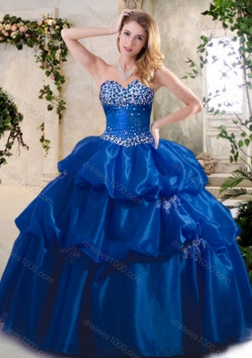 Lovely Ball Gown Sweet 16 Dresses with Beading and Pick Ups