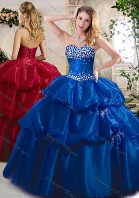 Lovely Ball Gown Sweet 16 Dresses with Beading and Pick Ups