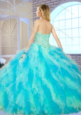 Pretty Ball Gown Multi Color Sweet 16 Dresses with Beading and Ruffle