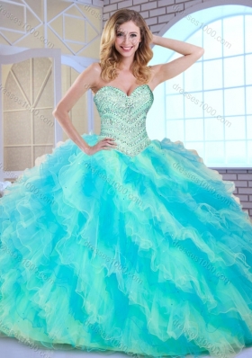 Pretty Ball Gown Multi Color Sweet 16 Dresses with Beading and Ruffle