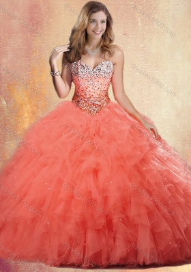 Pretty Ball Gown Sweet 16 Dresses with Beading and Ruffles