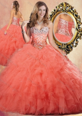 Pretty Ball Gown Sweet 16 Dresses with Beading and Ruffles