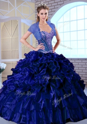 Luxurious Ball Gown Sweetheart Quinceanera Dresses with Ruffles and Appliques