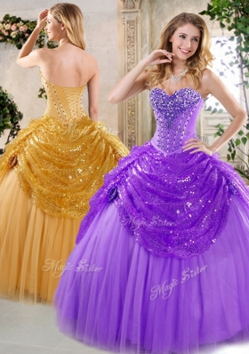 New Style Ball Gown Beading and Paillette Quinceanera Dresses for Fall