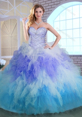 Elegant Sweetheart Multi Color Quinceanera Gowns with Beading and Ruffles