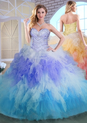 Elegant Sweetheart Multi Color Quinceanera Gowns with Beading and Ruffles