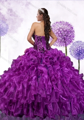 Fashionable Ball Gown Sweet 16 Dresses with Ruffles and Sequins