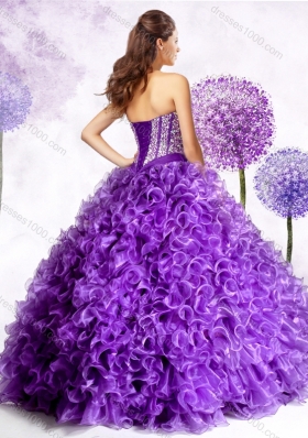 New Style Sweetheart Quinceanera Gowns with Beading and Ruffles