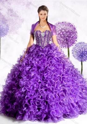 New Style Sweetheart Quinceanera Gowns with Beading and Ruffles