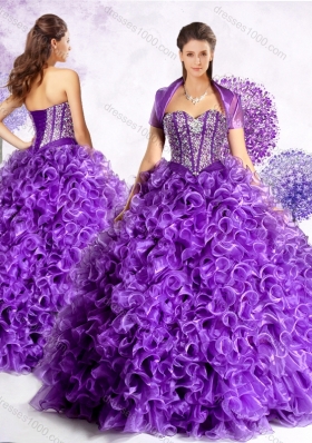 New Style Sweetheart Quinceanera Gowns with Beading and Ruffles