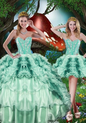 2016 Beautiful Detachable Quinceanera Gowns  Beading and Ruffles