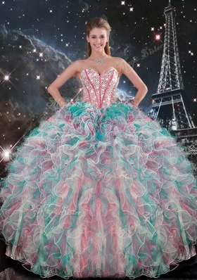 2016 Best Ball Gown Sweetheart Detachable Quinceanera Dresses with Ruffles