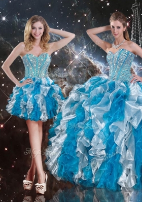 2016 Pretty Sweetheart Multi Color Detachable Quinceanera Gowns  with Beading