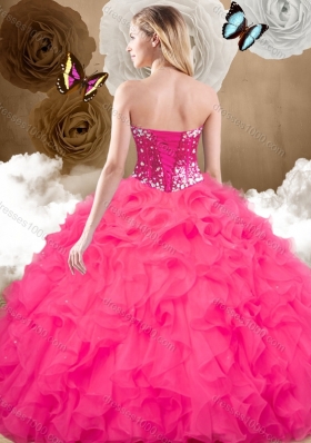 Affordable Ball Gown Sweetheart Beading and Ruffles Sweet 16 Dresses