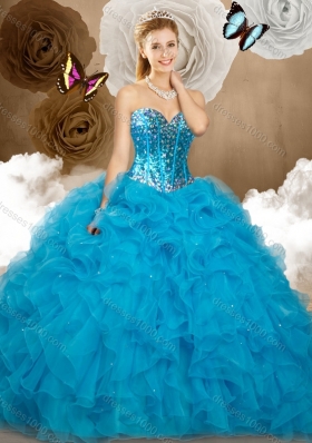 Affordable Ball Gown Sweetheart Beading and Ruffles Sweet 16 Dresses