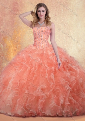 Beautiful Ball Gown Sweet 16 Gowns with Beading and Ruffles